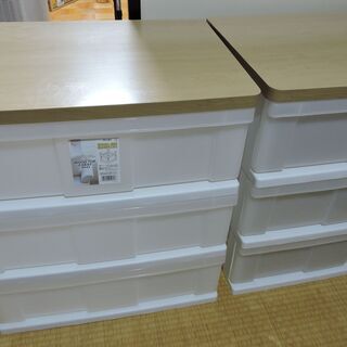 衣装ケース３段×２個（接続して６段にもできます）　IRISウッド...