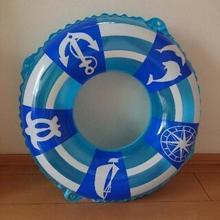 中古 ロープ付浮き輪 マリン柄