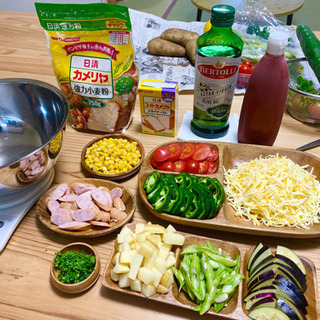 ★親子で参加★ 自家菜園🍅🍆🥒で具沢山なピザ作り♪♪の画像