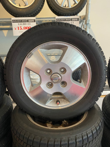 中古スタッドレスタイヤ&ホイール4本セット　155/65R13