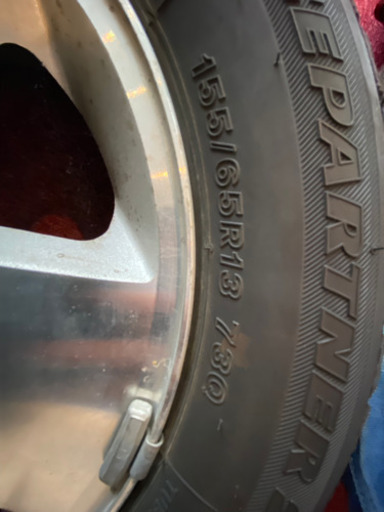 中古スタッドレスタイヤ&ホイール4本セット　155/65R13