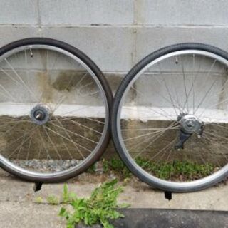 26インチ自転車用前後ホイール
