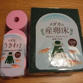 メダカの産卵床、メダカうきわ 各1個ずつ