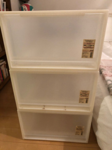(値下げしました)無印良品 ＰＰ衣装ケース引出式・大＊3個(幅40cm×奥行65cm)