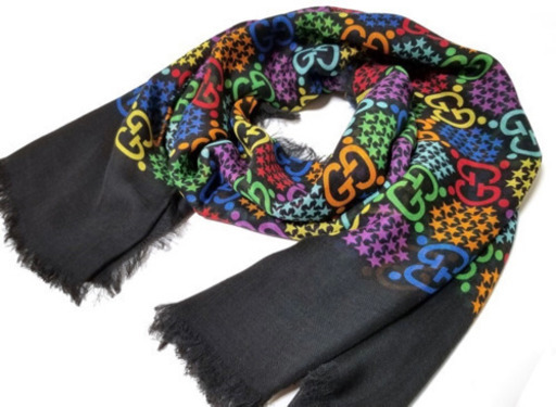 未使用新品 GUCCI GGサイケデリック シルク ストール スカーフ グッチ