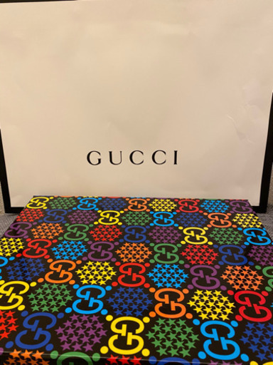 未使用新品 箱•紙袋付　GUCCI GGサイケデリック シルク ストール スカーフ グッチ