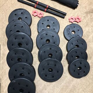 ダンベル20㎏×2個　バーベルにもなる可変式【中古】