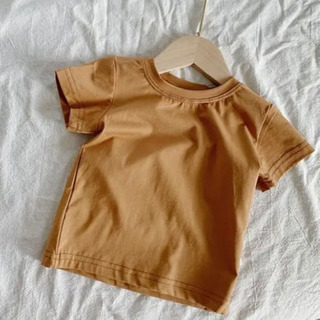 新品未着用 90サイズ 韓国子供服 茶系の画像