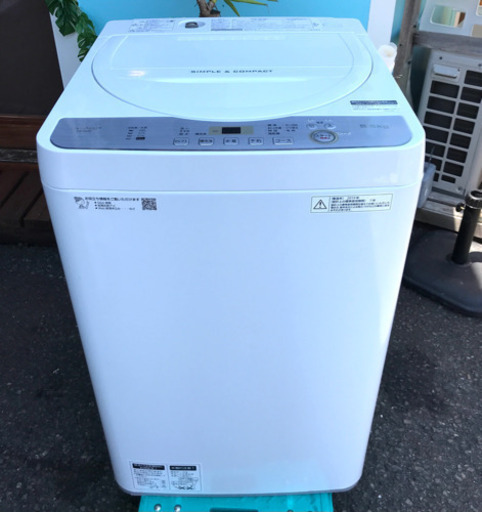 ◆美品！高年式◆SHARP 全自動洗濯機 2019年製 5.5kg ES-GE5C 動作品 説明書付 シャープ