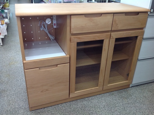 木製 ナチュラル キッチンカウンター【9650061】