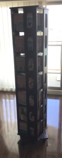 本棚　回転コミックラック　完成品