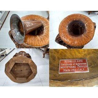 入手困難!!【BUSNELLI AIMO 大型花台】フラワーベース 花器 花瓶 木製彫刻 オブジェ ディスプレイ レリーフ ブズネリ アイモ ITALY 苫小牧西店の画像