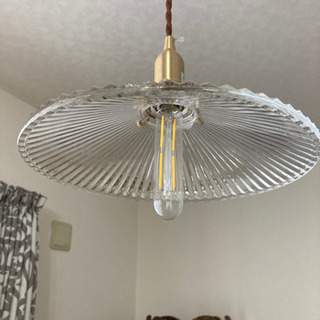 照明　ガラスペンダントライト　LED電球付き　未使用品の画像