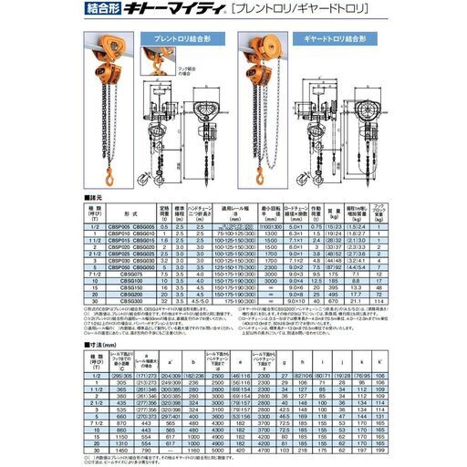 CB754 キトーマイティ チェーンブロック CB005 M3 500kg 3m