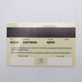 t044)PRADA 二つ折り財布 M523A SAFFIANO NERO ブラック 黒 ミニウォレット 箱付き プラダの画像
