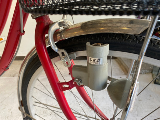 26インチ　LEDライト　自転車　レッド