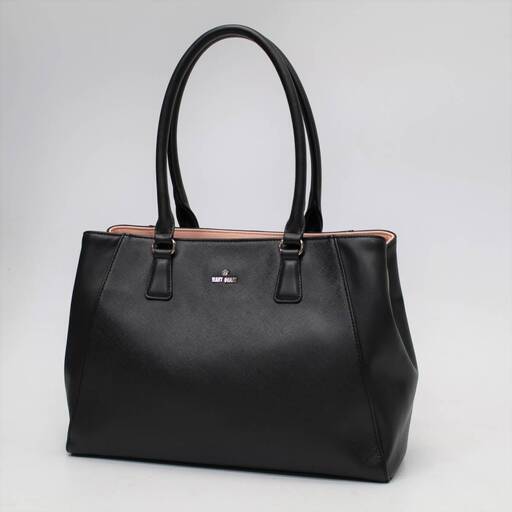 t123)MARY QUANT トートバッグ ブラック ピンク ハンドバッグ レディース マリークヮント マリクワ 黒