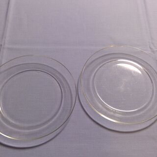 クリアガラスの平皿2枚