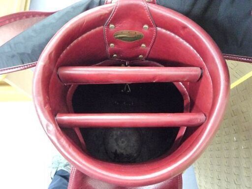 美品 maruman/マルマン キャディバッグ CB119 9.5号 4.65kg ハイグレードクラリーノ レザー 革 ワインレッド ゴルフ 札幌市手稲区