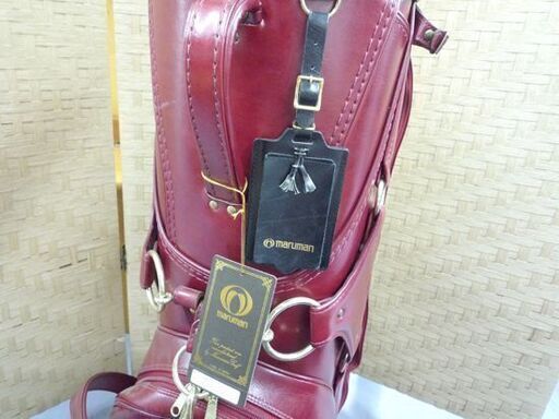 美品 maruman/マルマン キャディバッグ CB119 9.5号 4.65kg ハイグレードクラリーノ レザー 革 ワインレッド ゴルフ 札幌市手稲区