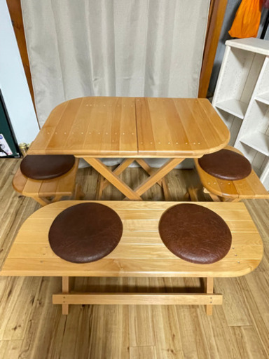 【お値下げ】超便利！折り畳み式　テーブル　椅子　8点セット