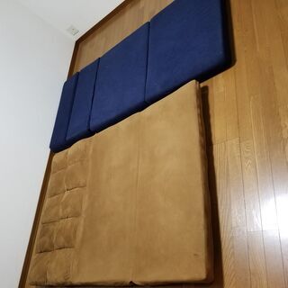 フロアチェア 座椅子ベッド ソファーベッド  2人掛け 背もたれ リクライニング カウチ の画像