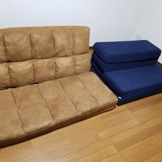 フロアチェア 座椅子ベッド ソファーベッド  2人掛け 背もたれ...