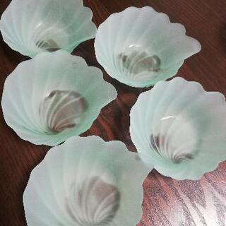値下げ！新品未使用 ミントブルー貝殻小皿5枚