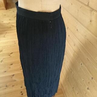 シフォン スカート 黒色の画像