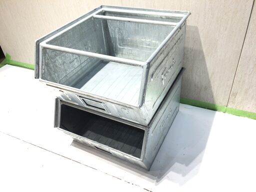 ■5330■2個セット 収納 キャビネット 棚 ボックス スチール 小物入れ おもちゃ箱 ガーデニング 物置 道具箱