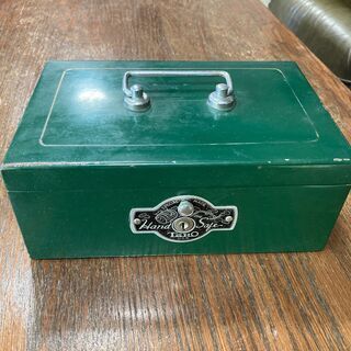 【アンティーク雑貨】【昭和レトロ】　TOHO 手提げ金庫　緑色　...