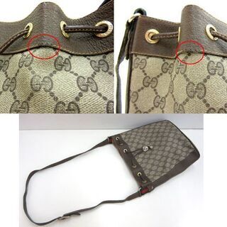 本物 GUCCI オールドグッチ シェリーライン 巾着ショルダー アクセサリーコレクション GG柄 ゴールド金具 札幌 厚別店の画像