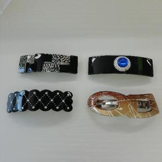 299◇一部未使用◇仏製バレッタ4点セット　スワロフスキー