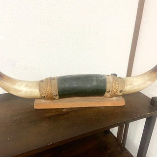 中古 水牛の角 昭和 骨董 インテリア 角 置物 和室 床の間 