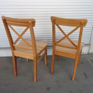 IKEA/イケア INGOLF/インゴルフ チェア アンティークステイン 2脚セットの画像