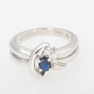 Pt850 サファイア・ダイヤモンド リング 品番r20-322