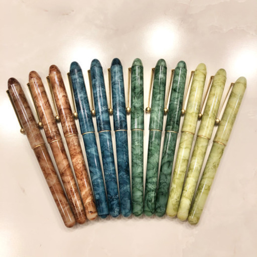 【ネット決済・配送】セラミックペン　マーブル　大理石柄　12本　Ceramic Pen Marble レトロ