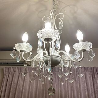 ★超美品★可愛い姫系5灯シャンデリア　LED電球付