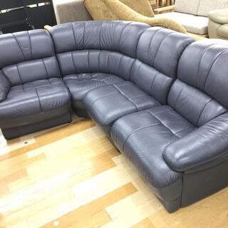 コーナーソファ　グレー　【トレファク岸和田店】