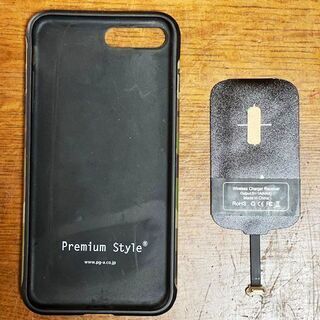 ★iPhone用ワイヤレス充電レシーバー＆Phone 7 Plus用 ハイブリッドタフケース★USED★の画像