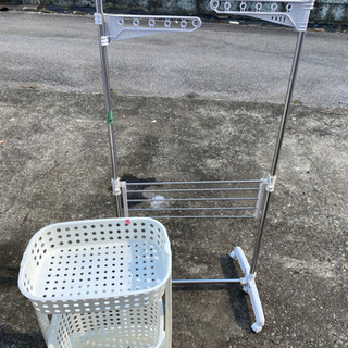 室内物干し&ランドリーバスケットのセット