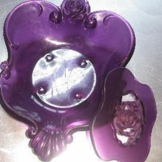 ANNA SUI　アンティーク風　パープル石鹸受けや、小物入れに。の画像