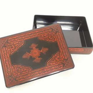 蒟醤塗 キンマ 手文庫 文箱 木箱　/DJ-0376-I