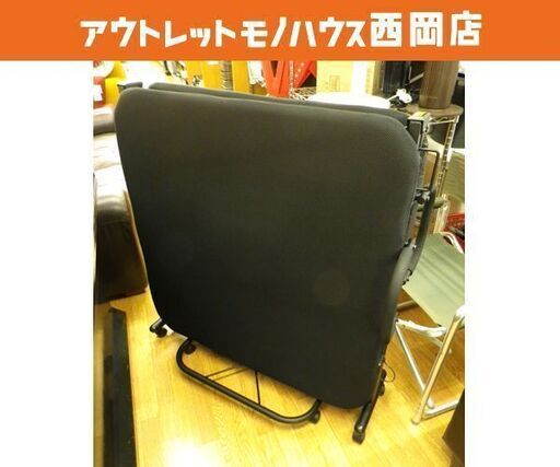 折りたたみベッド シングルベッド 布製メッシュ 黒 キャスター付き DCM 折り畳み ブラック　西岡店
