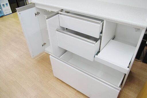 ニトリ キッチンボード アルミナ2 140KBW ホワイト系 食器棚 レンジボード 白エナメル NITORI 清田区 平岡