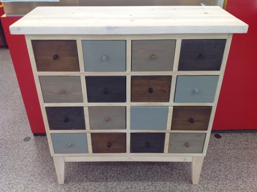 4色引き出し 木製 4段チェスト 【9650592】