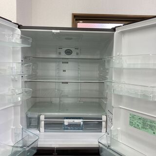 【リサイクルショップ　ピカソ　小松原】日立 HITACHI2014年製　 真空チルドFS冷蔵庫 620L・フレンチドア 6ドア クリスタルブラウン★8475★の画像