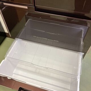 【リサイクルショップ　ピカソ　小松原】日立 HITACHI2014年製　 真空チルドFS冷蔵庫 620L・フレンチドア 6ドア クリスタルブラウン★8475★の画像