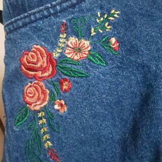 バラ刺繍 デニムスカート E hyphen world galleryの画像