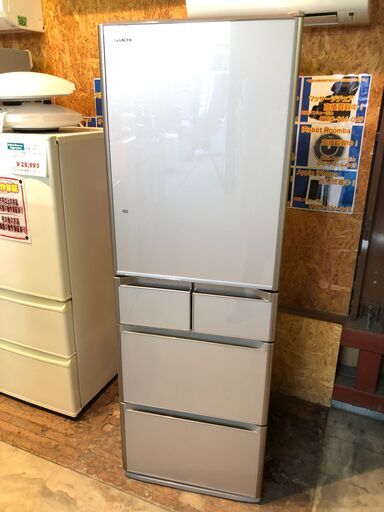 【動作保証60日間あり】HITACHI 2014年 R-S4200E 415L 5ドア冷凍冷蔵庫 ガラスドア【管理KRR307】